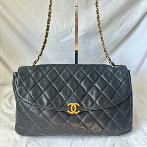 Chanel vintage jumbo 24k gold plated hardware large